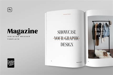 free magazine spread mockup.